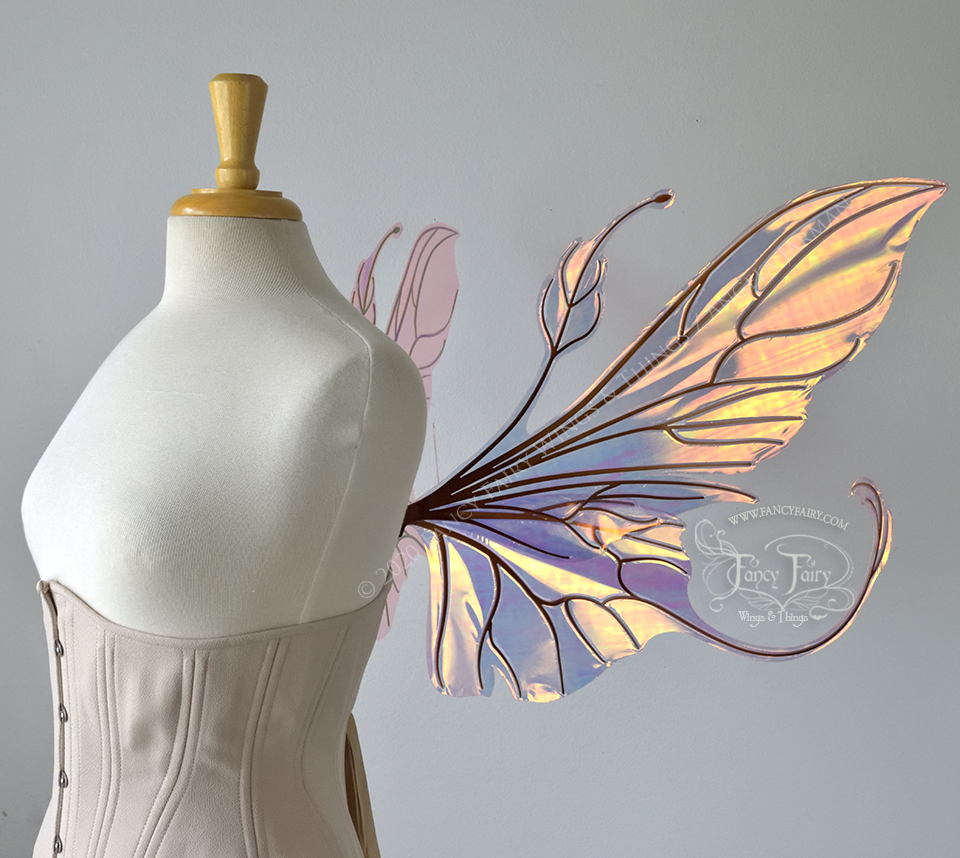 Elvina Iridescent Convertible Fairy Wings in Spiked Punch with Copper veins