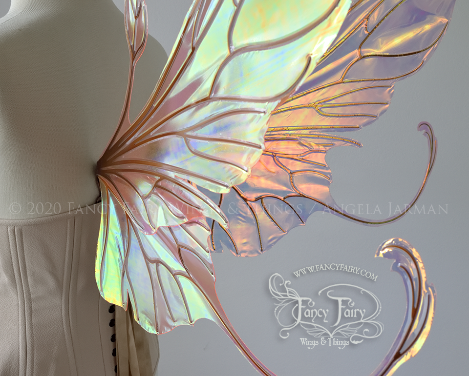 Elvina Iridescent Convertible Fairy Wings in Spiked Punch with Copper veins