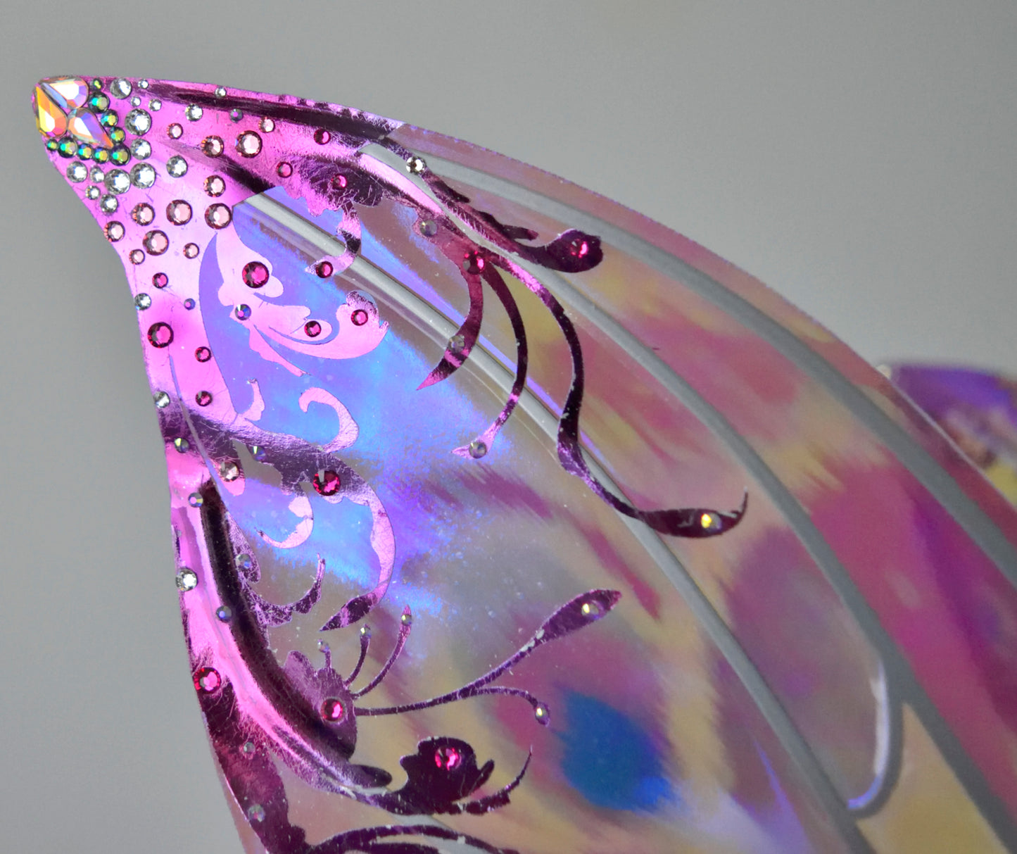 Elvina "Sugarplum" Gilded Iridescent Convertible Fairy Wings with Swarovski Crystals