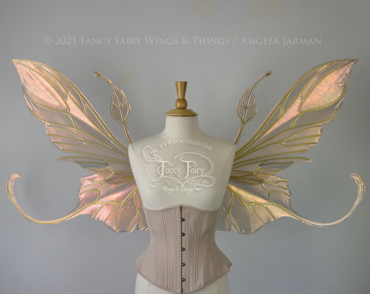 MTO Extra Large Elvina Iridescent Convertible Fairy Wings in Your Color with Copper or Black veins