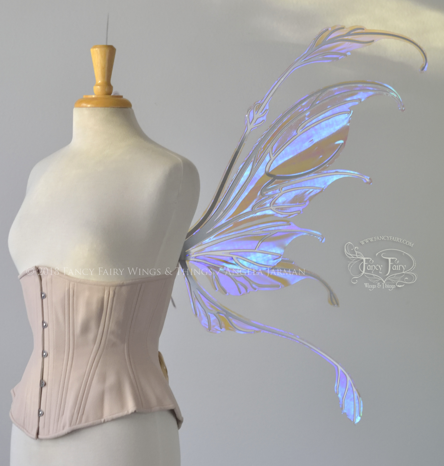 Fauna Iridescent Convertible Fairy Wings in Lilac with Silver Chrome veins