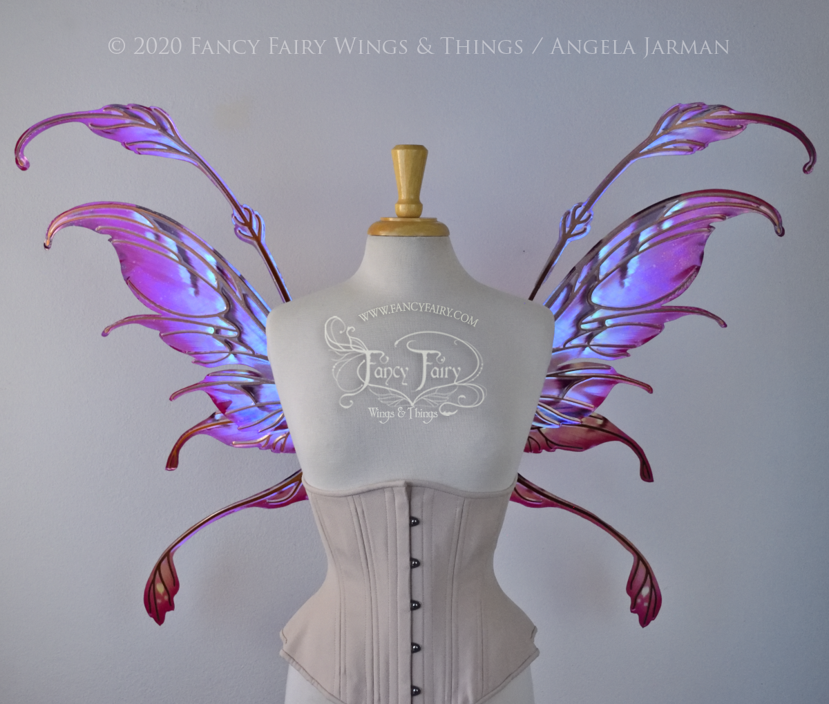 Fauna "Autumn Wine" Iridescent Painted Convertible Fairy Wings with Copper veins