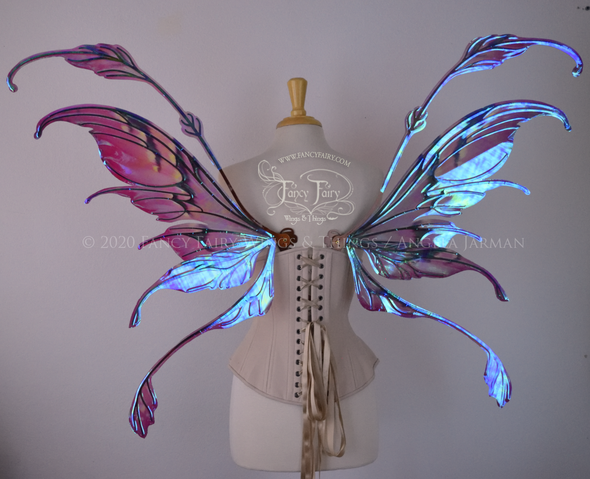 Fauna "Autumn Wine" Iridescent Painted Convertible Fairy Wings with Copper veins