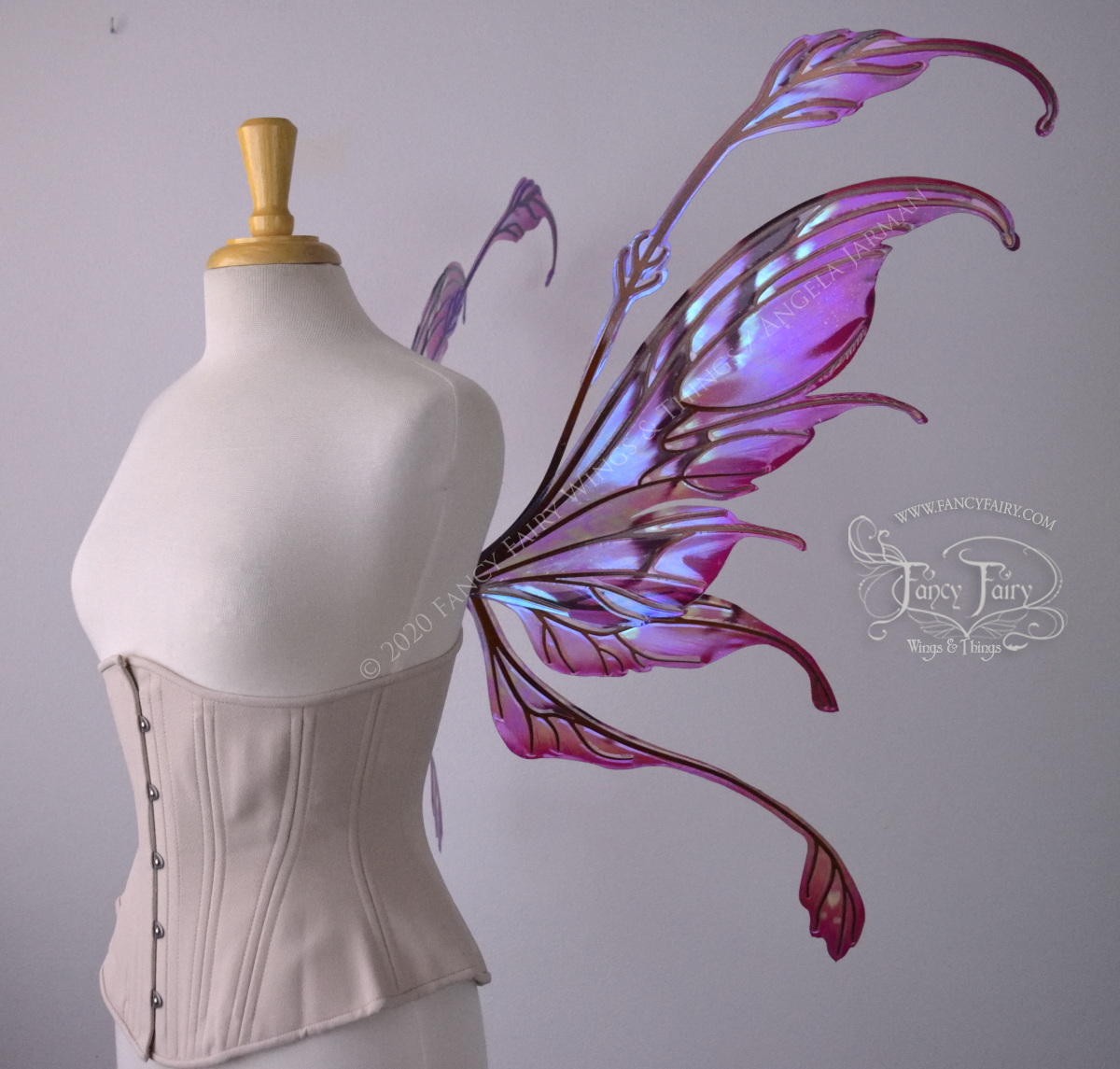 Fauna "Autumn Wine" Iridescent Painted Convertible Fairy Wings with Copper veins