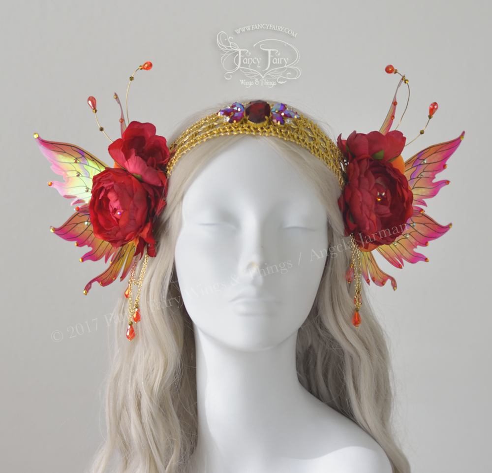 Fire Flower Fairy Headdress with Vivienne wings