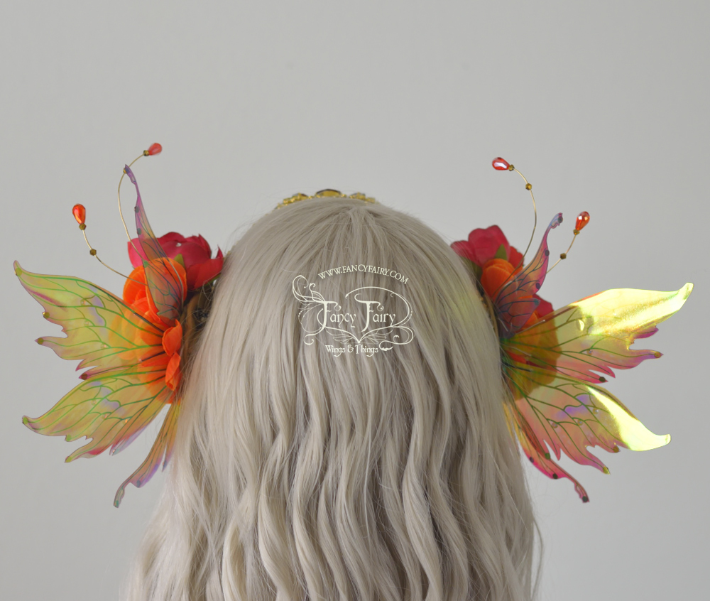 Fire Flower Fairy Headdress with Vivienne wings