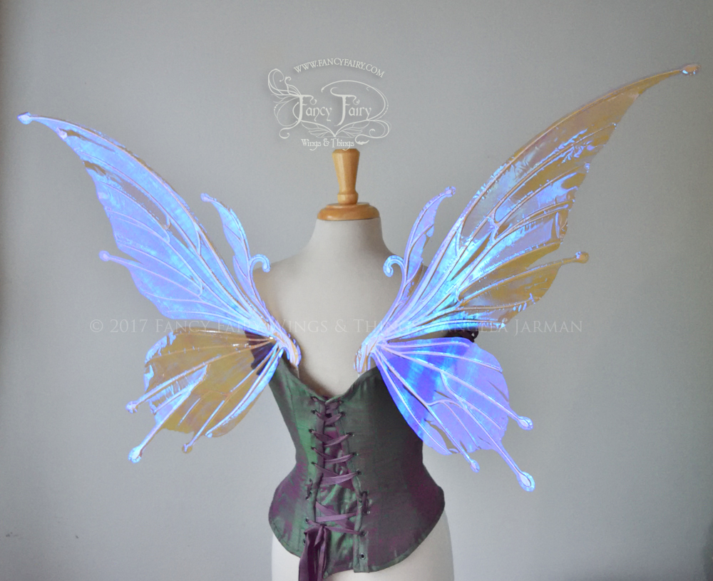 Flora Iridescent Fairy Wings in Lilac with Pearl veins