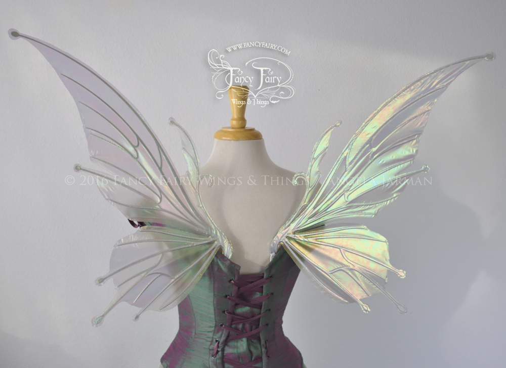 Flora Iridescent Fairy Wings in Patina with Pearl veins