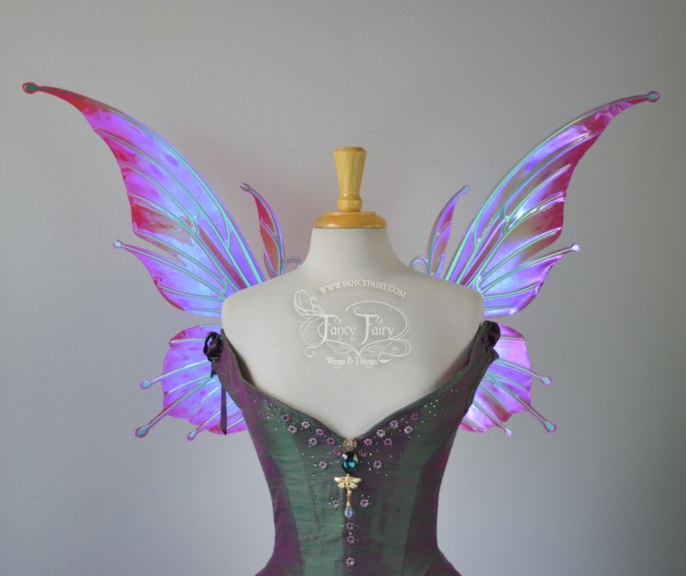 Flora "Pink Fuchsia" Iridescent Flower Fairy Wings