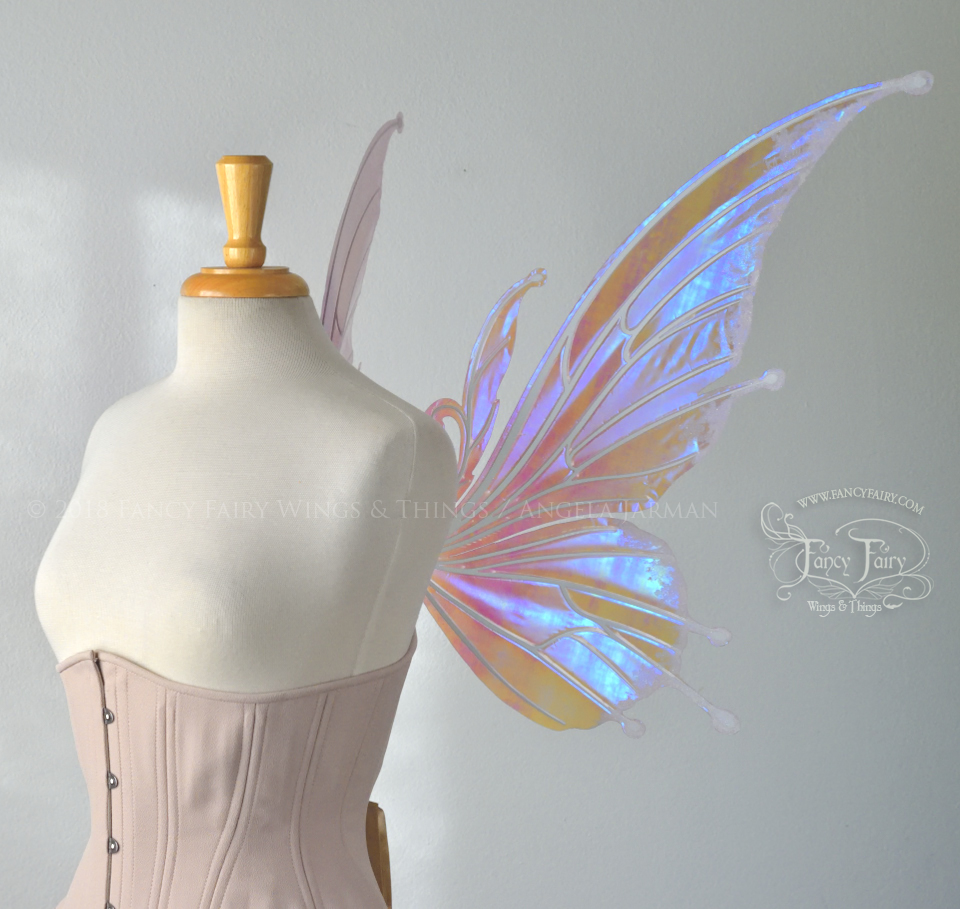 Flora "Sugarplum" Iridescent Fairy Wings with Glittered Flocking 'frost'