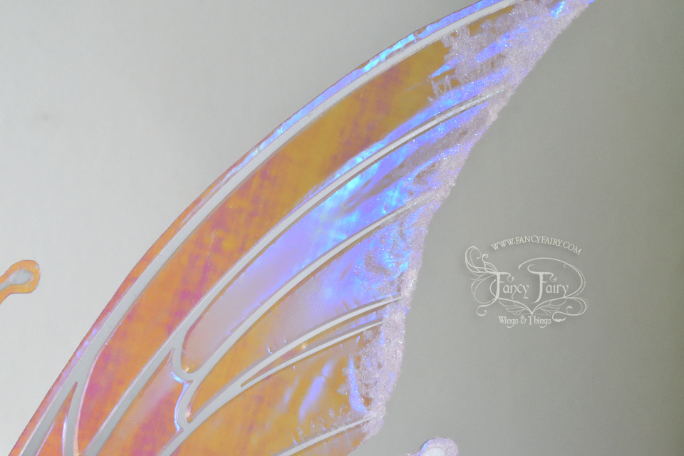 Flora "Sugarplum" Iridescent Fairy Wings with Glittered Flocking 'frost'