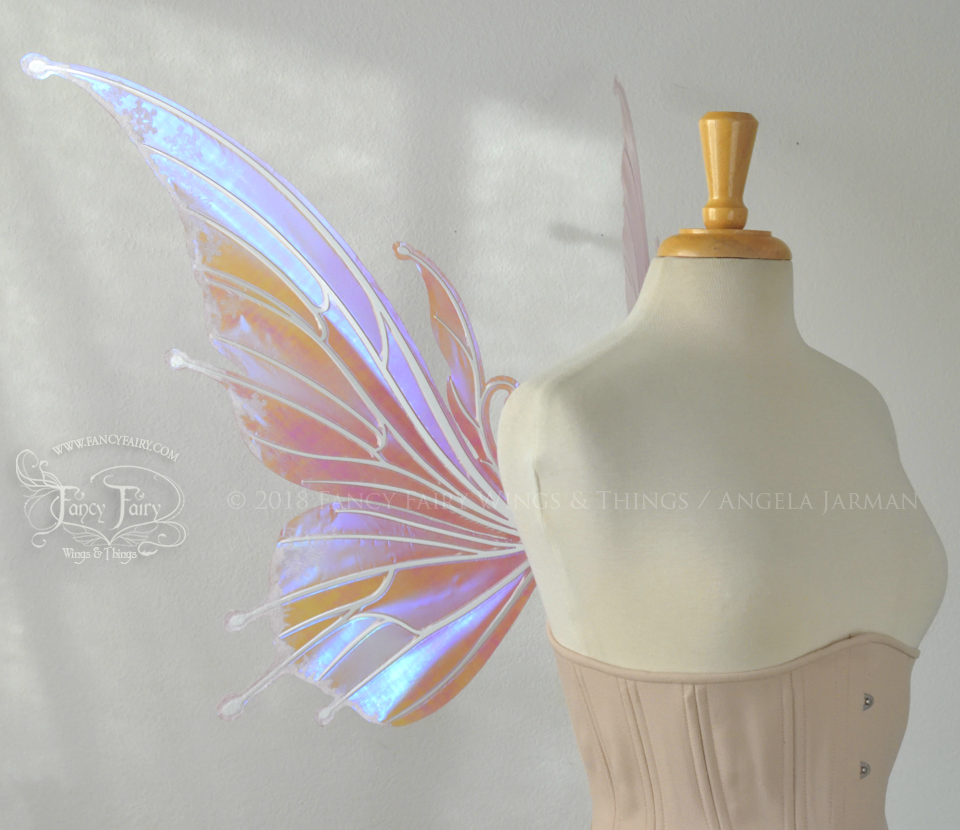 Flora "Sugarplum" Iridescent Fairy Wings with Glittered Flocking 'frost'