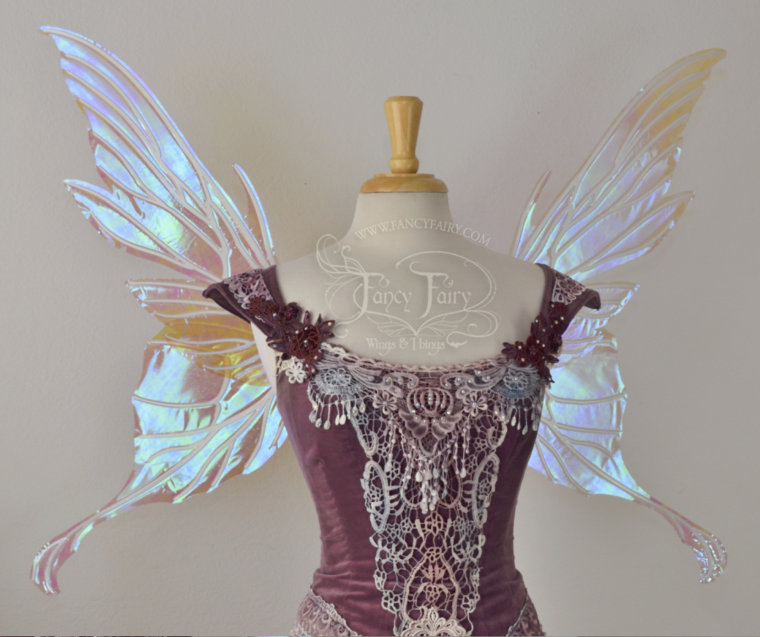 Morgana Iridescent Fairy Wings in Lilac with Pearl veins