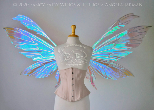 Giant Aynia Iridescent Convertible Fairy Wings in Lilac with Silver Veins