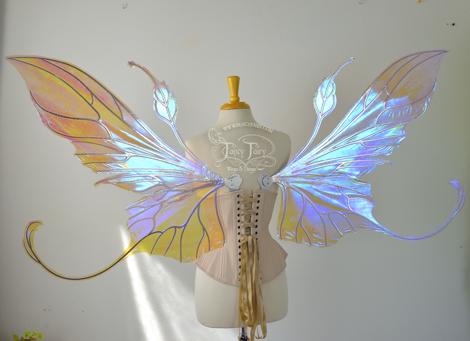 Made to Order Extra Large Elvina Iridescent Convertible Fairy Wings in Your Colors