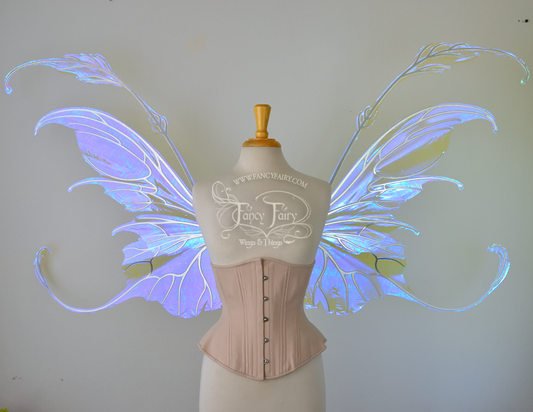 Giant Fauna / Elvina Iridescent Convertible Fairy Wings in Ultraviolet with Silver Veins