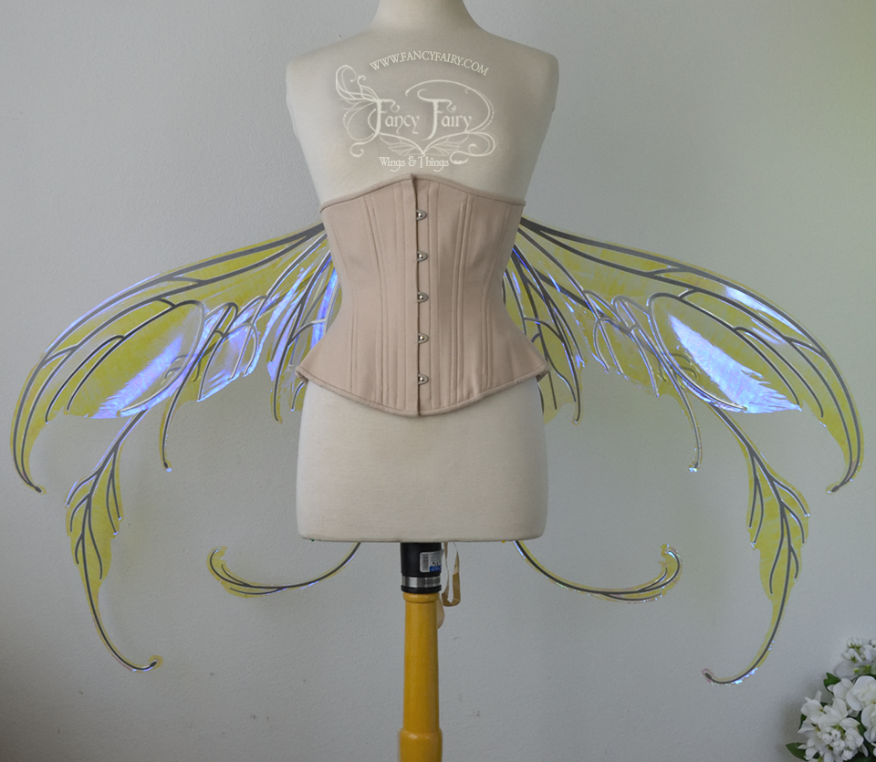 Giant Fauna / Elvina Iridescent Convertible Fairy Wings in Ultraviolet with Silver Veins