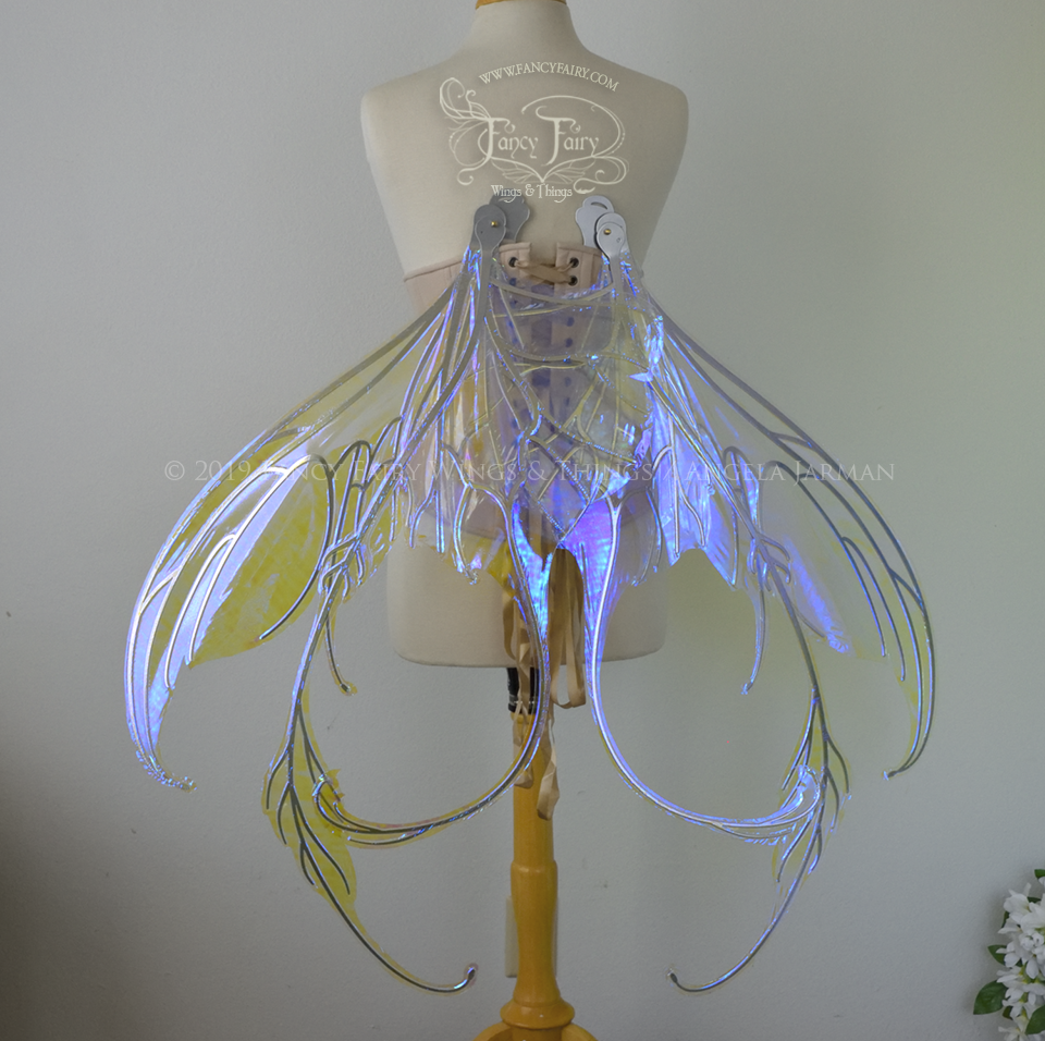 Giant Fauna / Elvina Iridescent Convertible Fairy Wings in Ultraviolet with Silver Veins