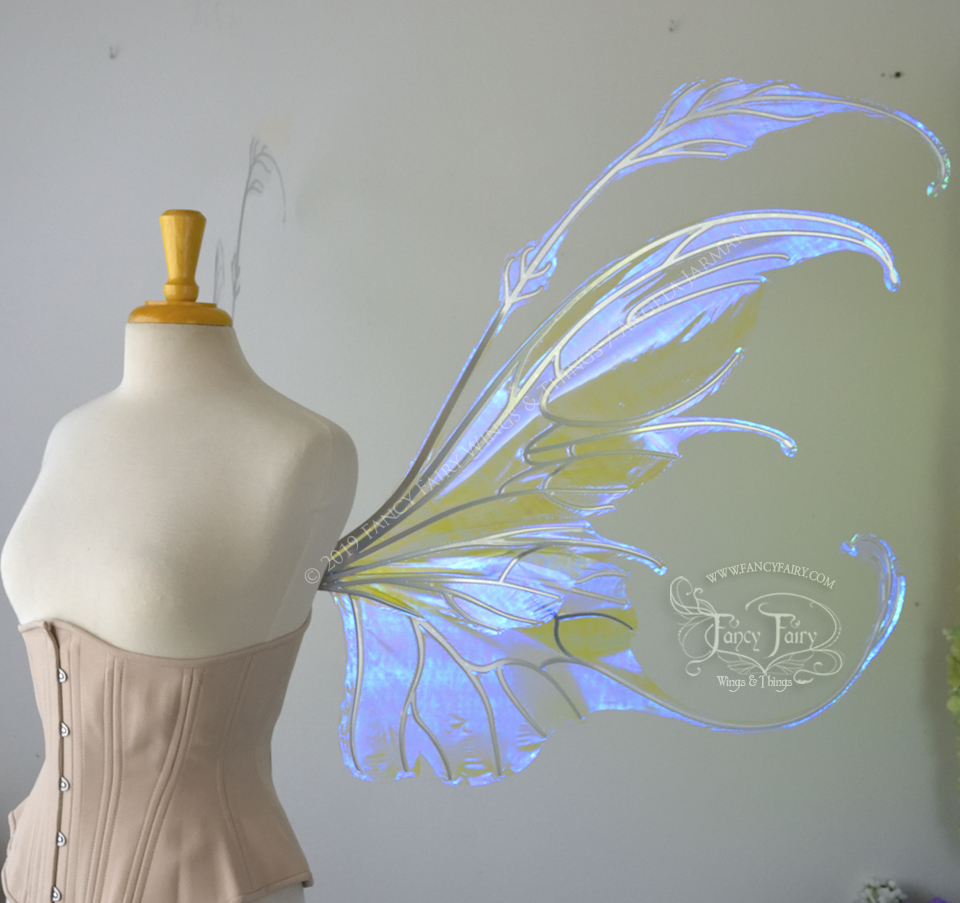 Giant Fauna / Elvina Iridescent Convertible Fairy Wings in Ultraviolet with Silver Veins