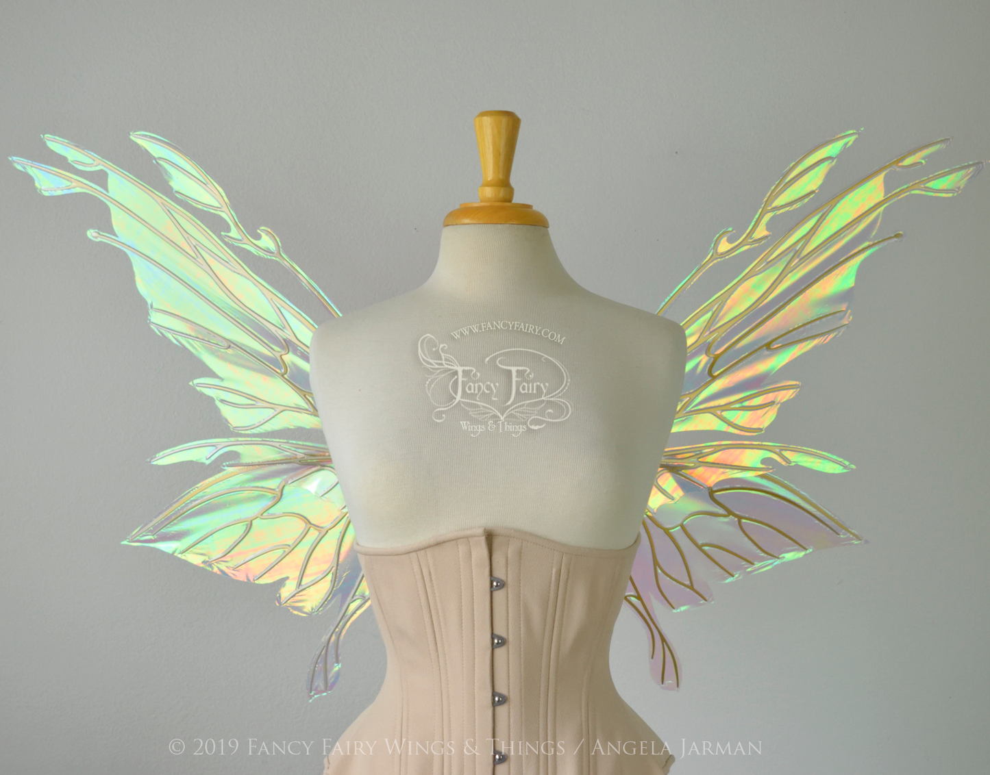 Made to Order Goblin Princess Convertible Iridescent Fairy Wings with Candy Gold Veins