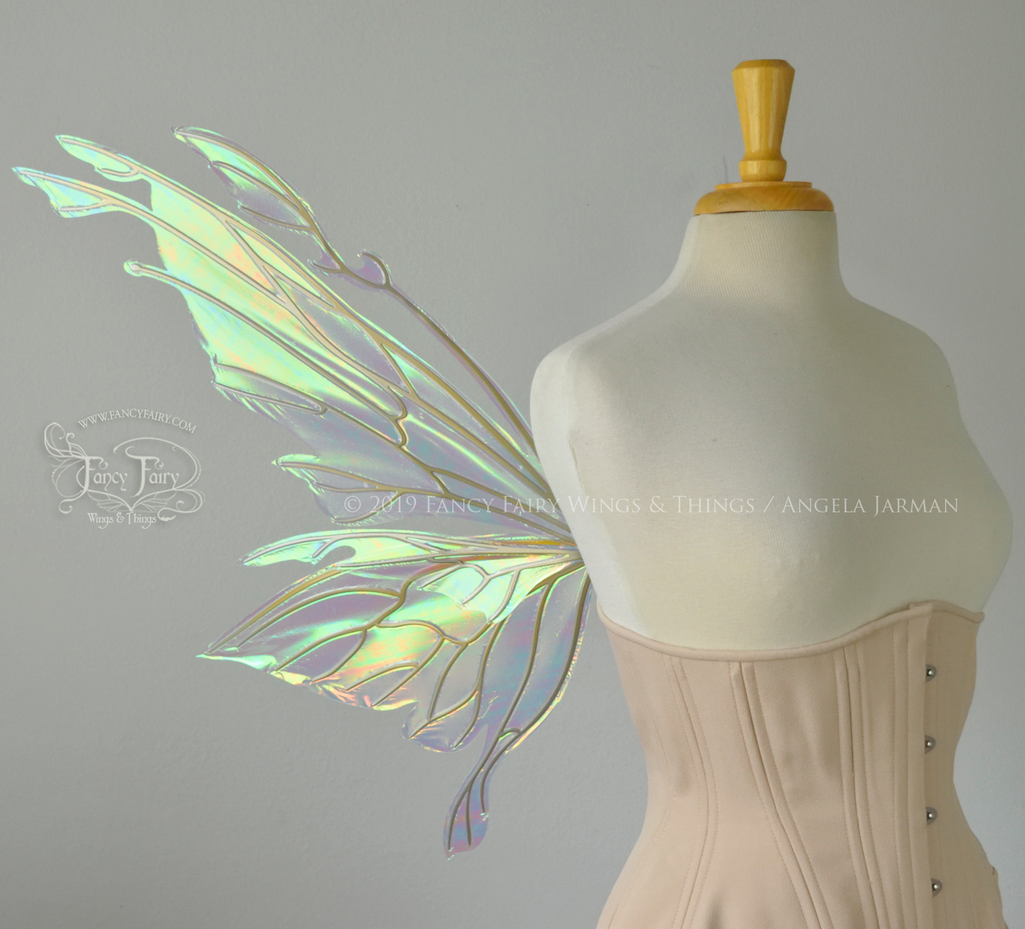 Made to Order Goblin Princess Convertible Iridescent Fairy Wings with Candy Gold Veins