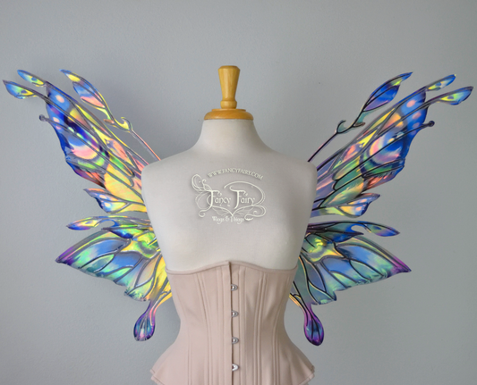 Goblin Princess Convertible Iridescent Fairy Wings in Lilac Breasted Roller Bird Theme
