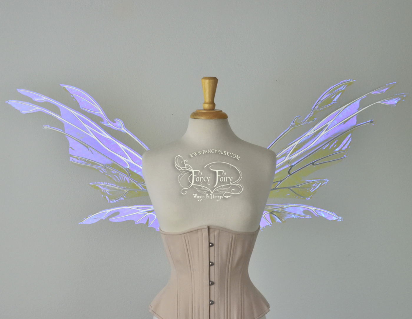 Goblin Iridescent Fairy Wings in Ultraviolet with Chrome Silver Veins