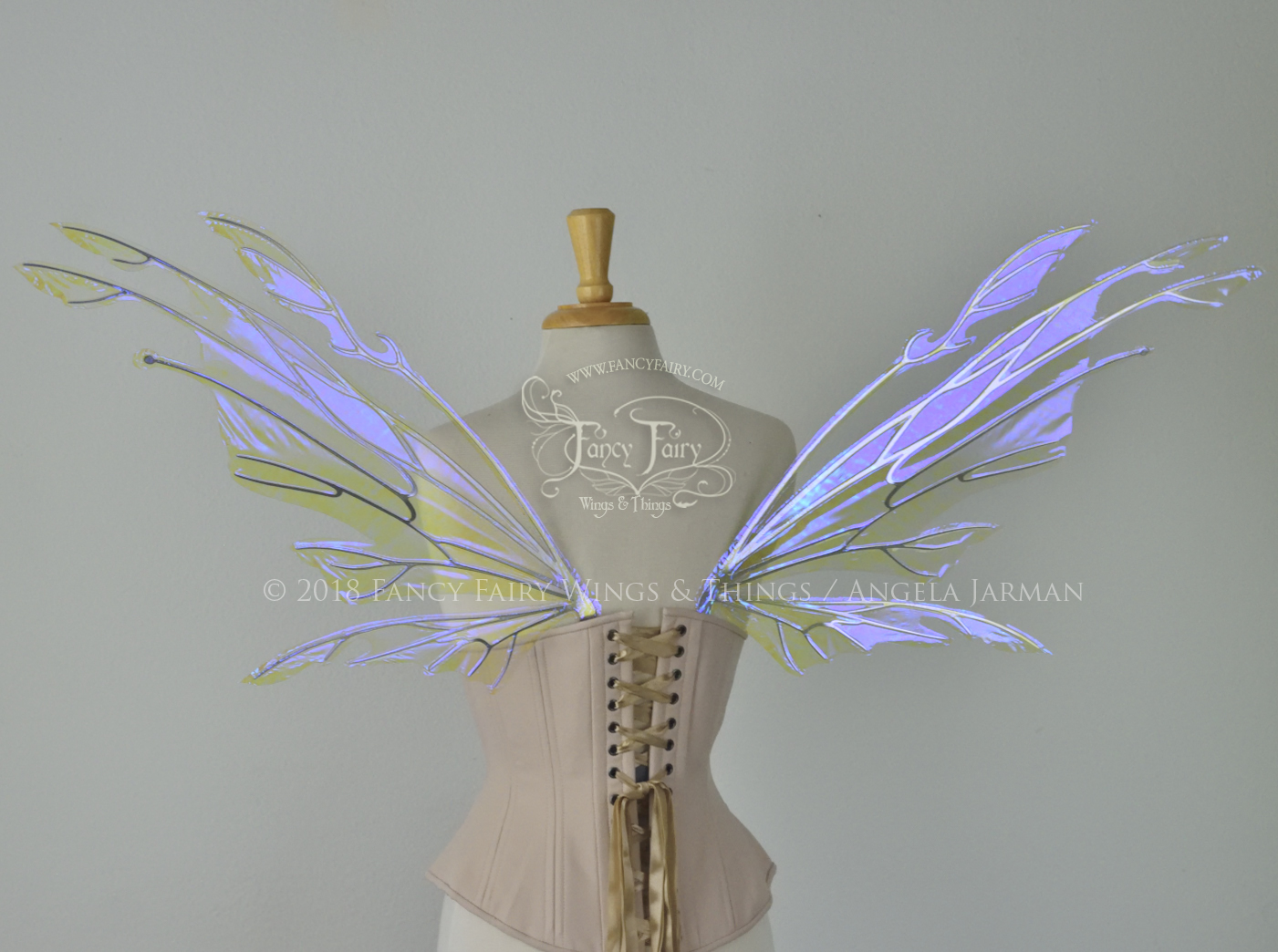 Goblin Iridescent Fairy Wings in Ultraviolet with Chrome Silver Veins