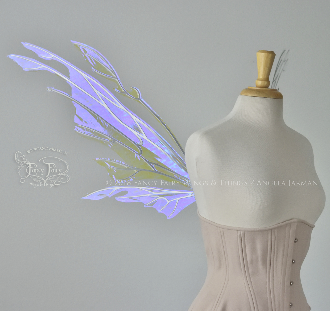 Goblin Iridescent Fairy Wings in Ultraviolet with Chrome Silver Veins