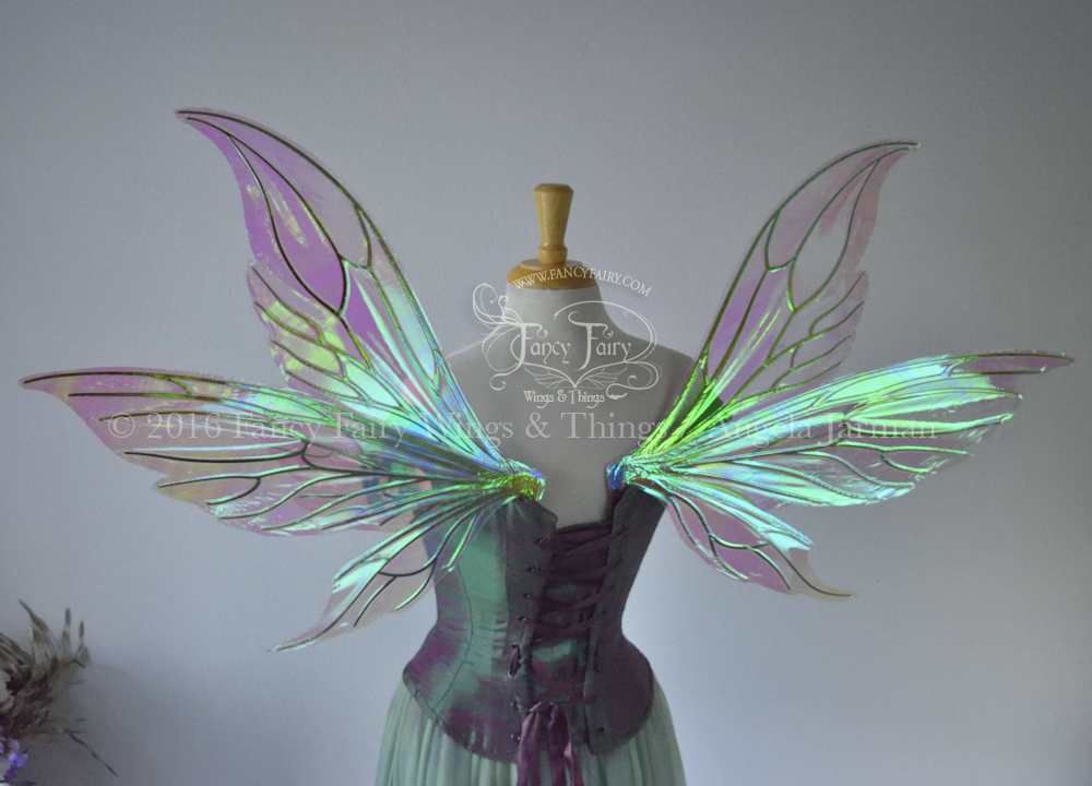 Guinevere / Aynia Hybrid Iridescent Fairy Wings in Rose Gold with Copper veins