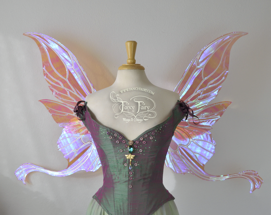 Guinevere Iridescent Fairy Wings in Berry with Pearl veins