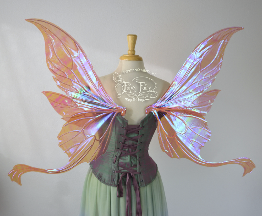 Guinevere Iridescent Fairy Wings in Berry with Pearl veins