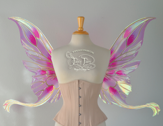 Guinevere Iridescent Fairy Wings in Pink Queen Alexandra Poppy