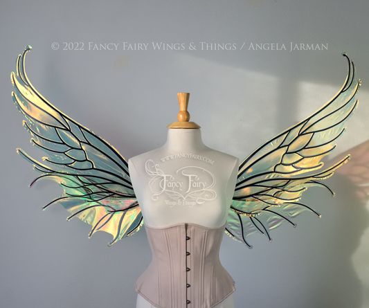 Made to Order Extra Large Aquatica Iridescent Convertible Fairy Wings in your colors