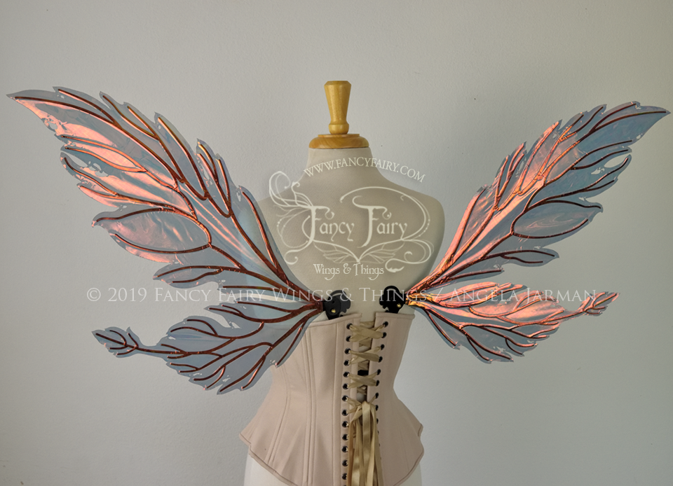 Ivy Iridescent Convertible Fairy Wings in Poison Apple with Black veins