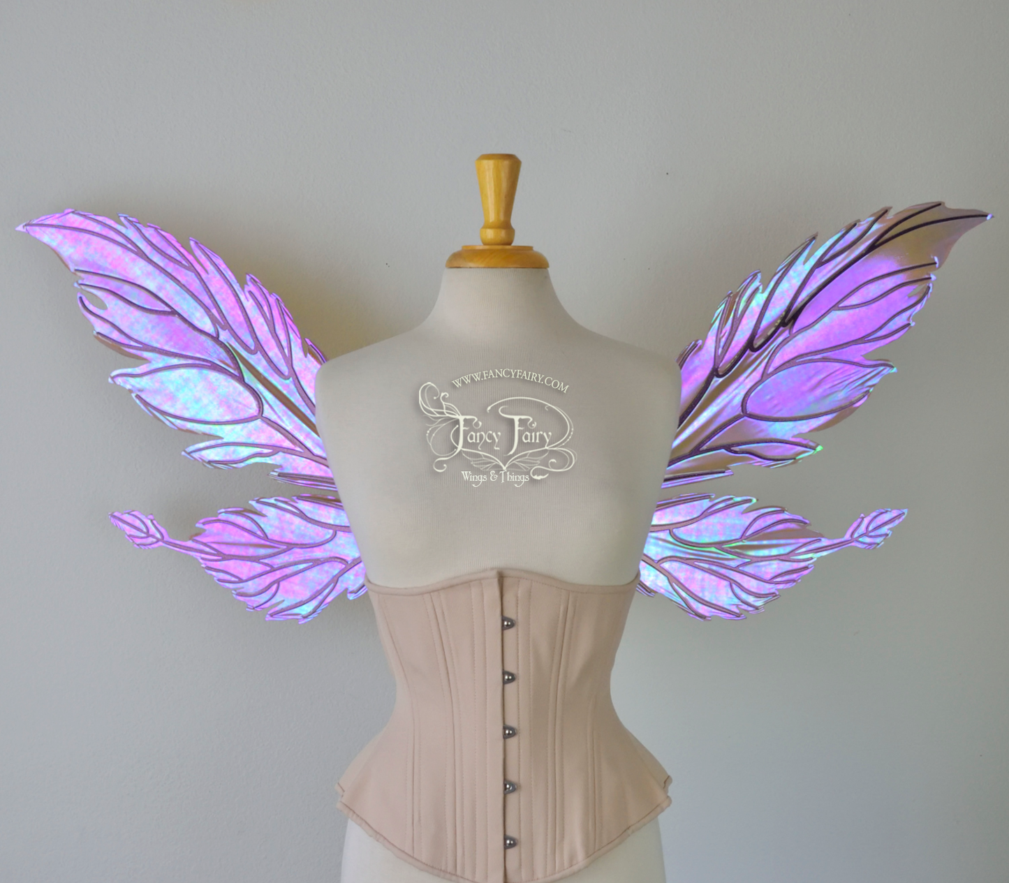 Ivy Iridescent Convertible Fairy Wings in Violet Sunset with Chameleon Cherry Violet Glitter Veins