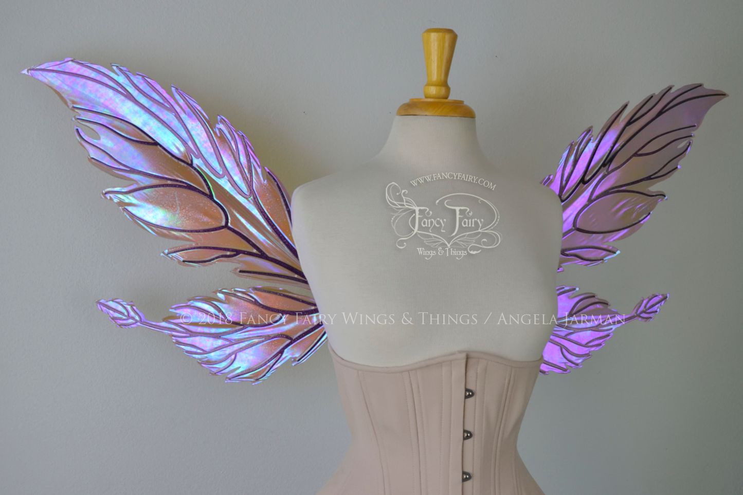 Ivy Iridescent Convertible Fairy Wings in Violet Sunset with Chameleon Cherry Violet Glitter Veins