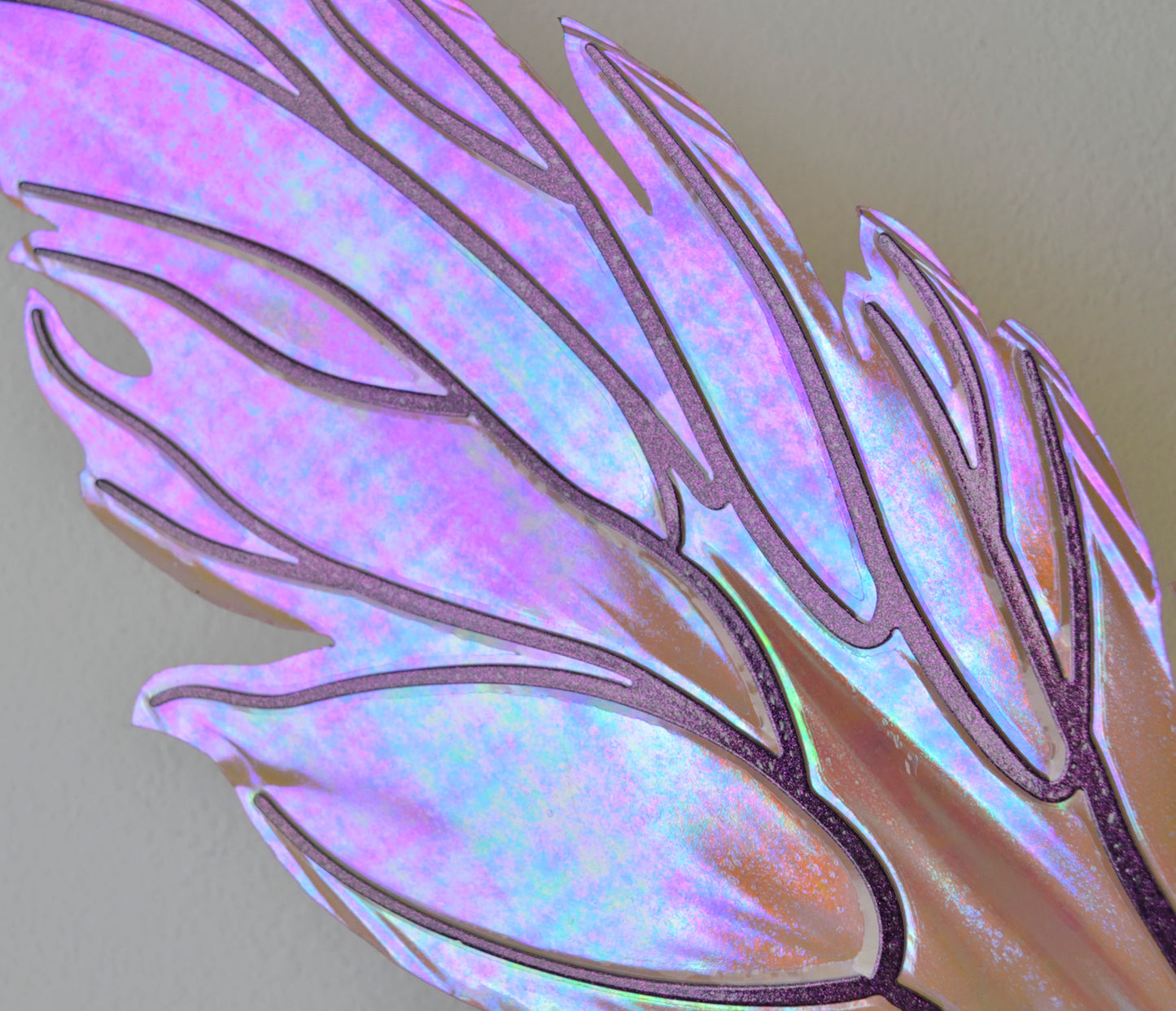 Ivy Iridescent Convertible Fairy Wings in Violet Sunset with Chameleon Cherry Violet Glitter Veins