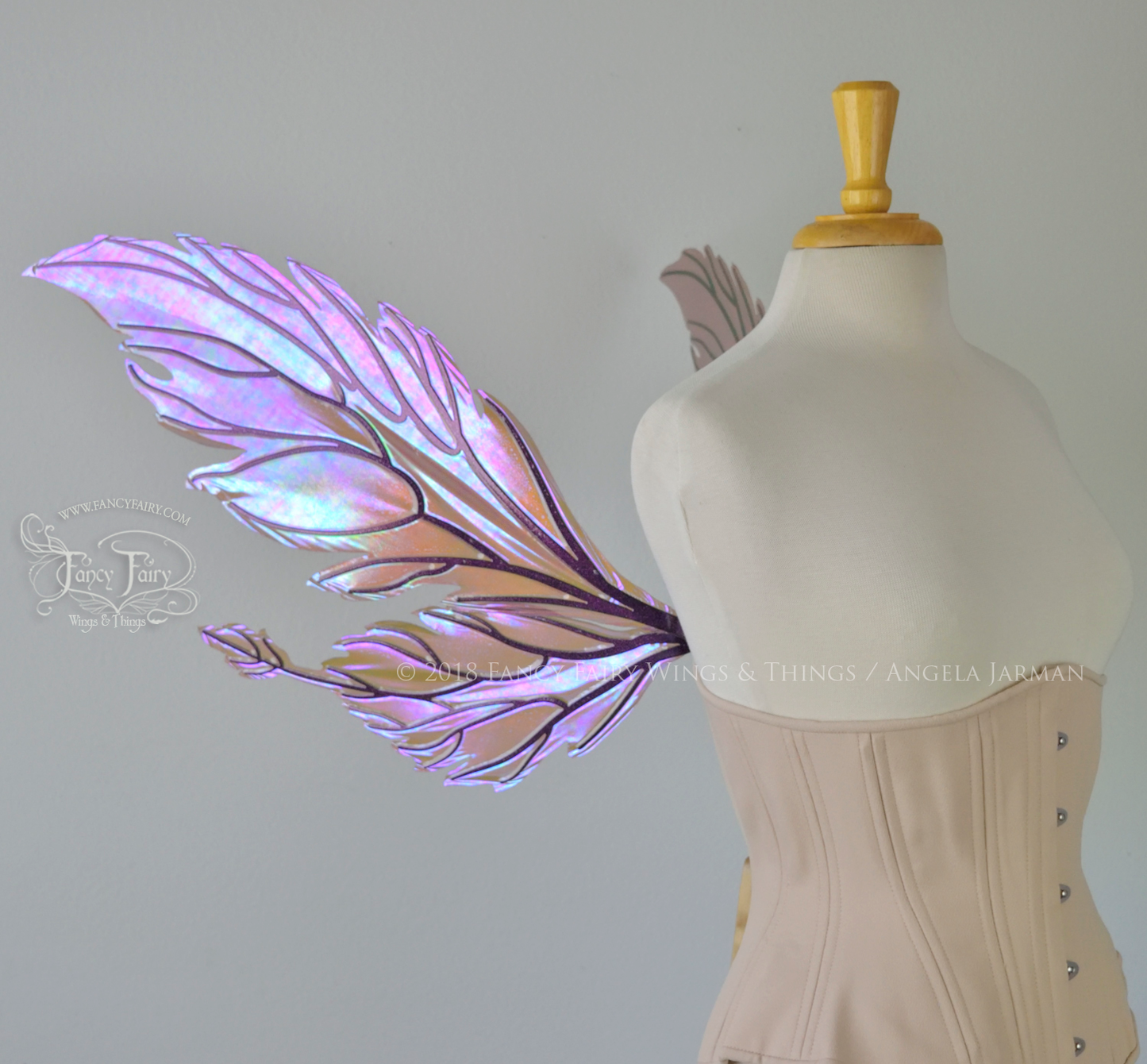 Ivy Iridescent Convertible Fairy Wings in Violet Sunset with Chameleon Cherry Violet Glitter Veins