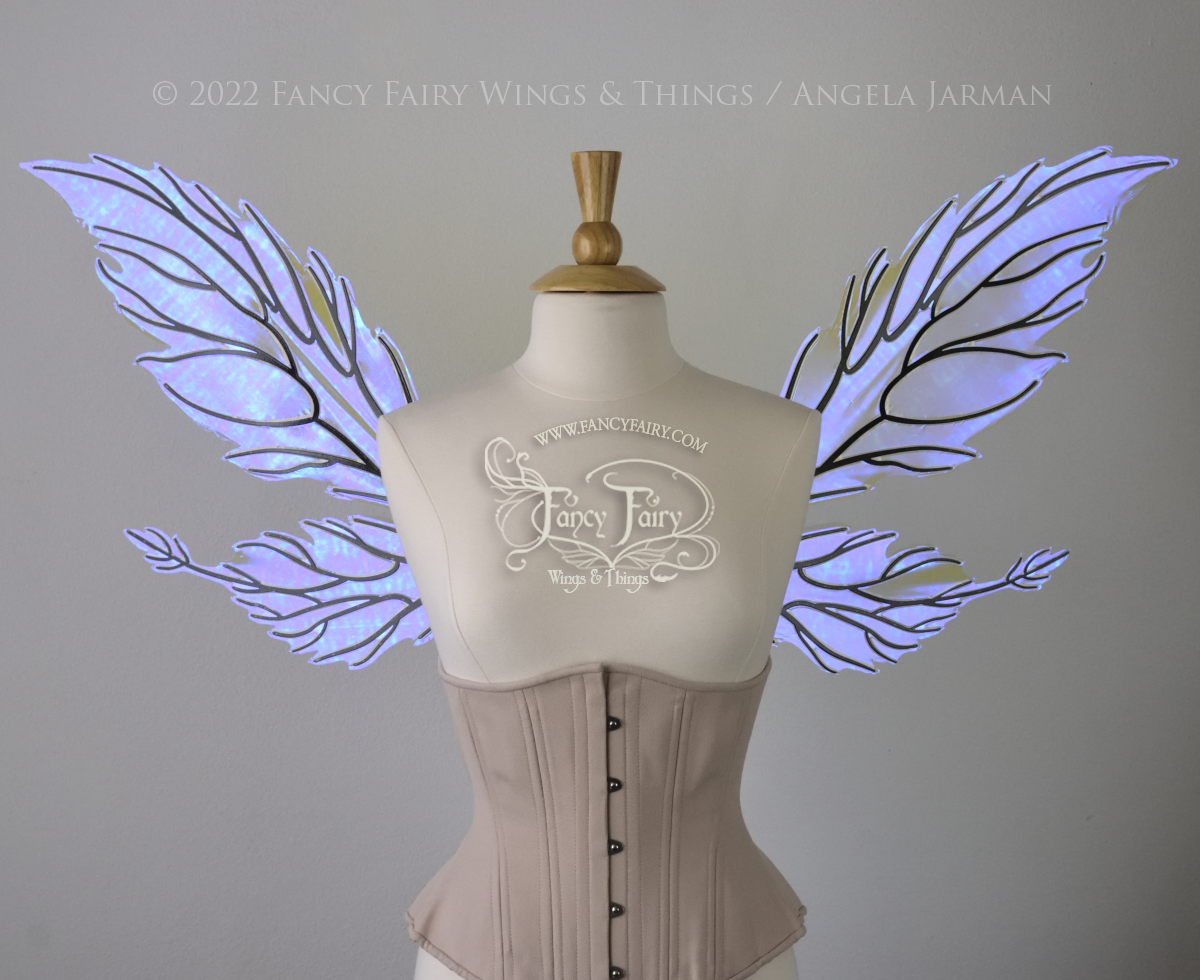 Ivy Iridescent Convertible Fairy Wings in Ultraviolet with Black veins