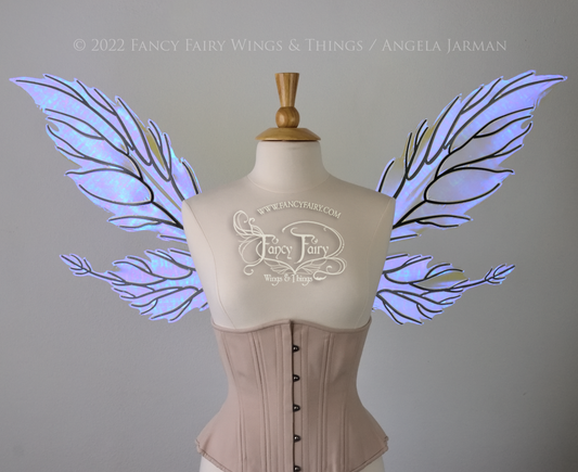 Ivy Iridescent Convertible Fairy Wings in Ultraviolet with Black veins