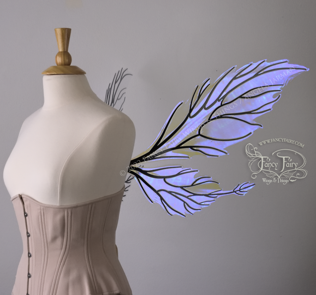 Ivy Iridescent Convertible Fairy Wings in Ultraviolet with Black veins