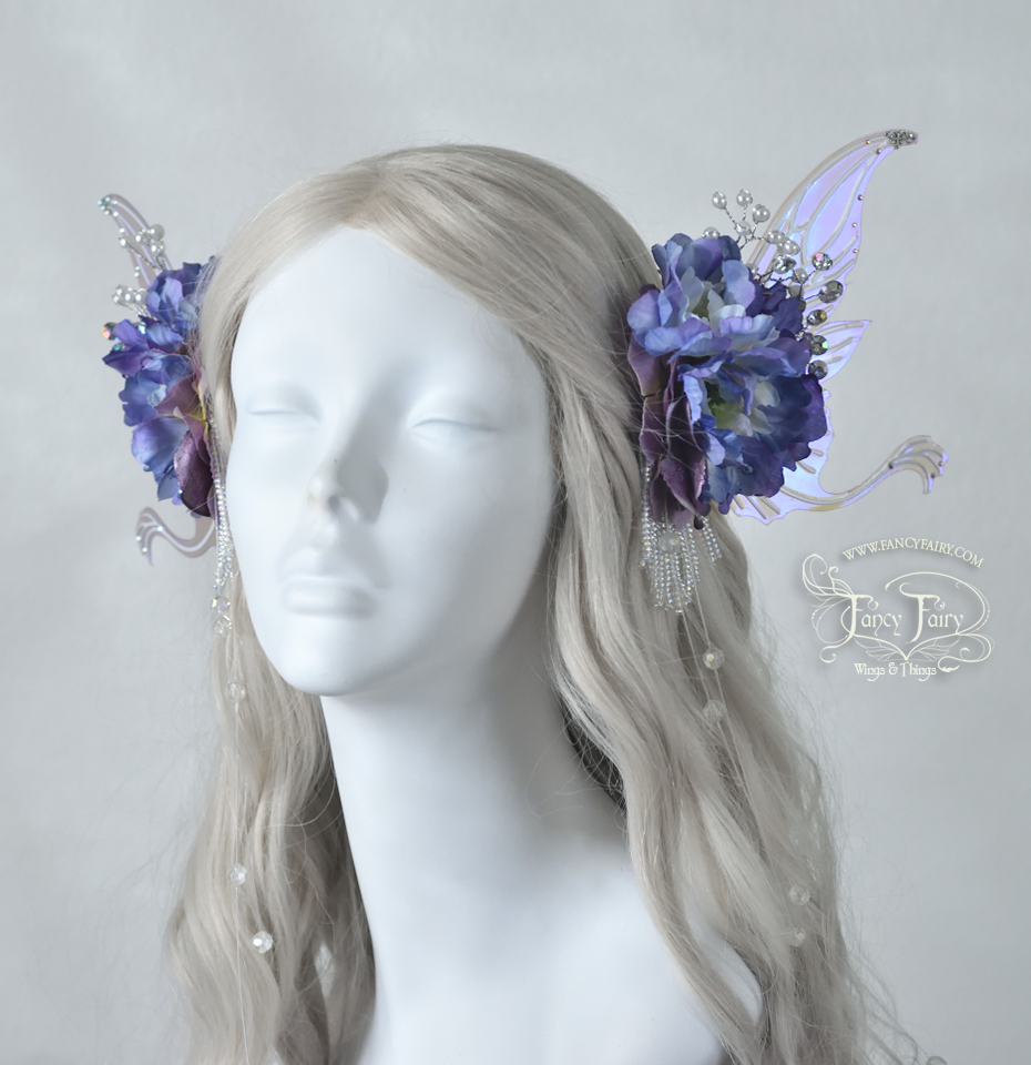 Lavender & Silver Fairy Hair Clips