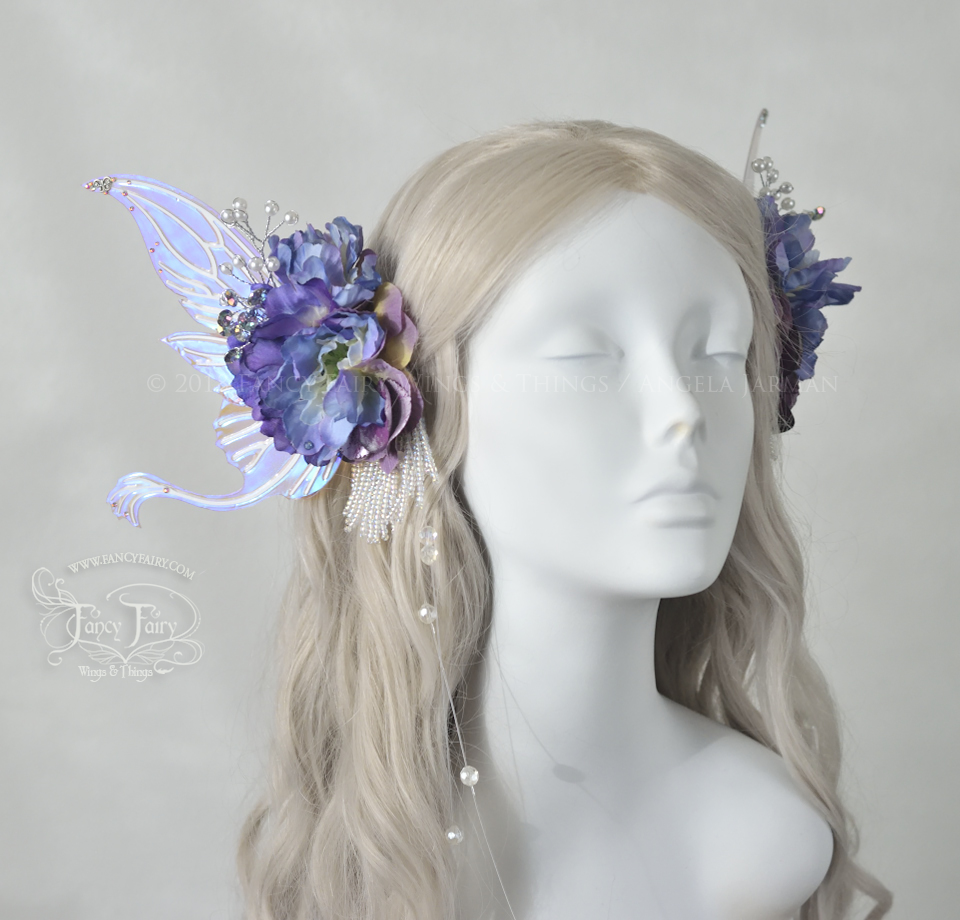 Lavender & Silver Fairy Hair Clips