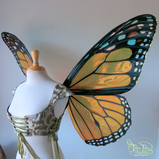 Extra Large / Giant Monarch Butterfly Iridescent Fairy Wings
