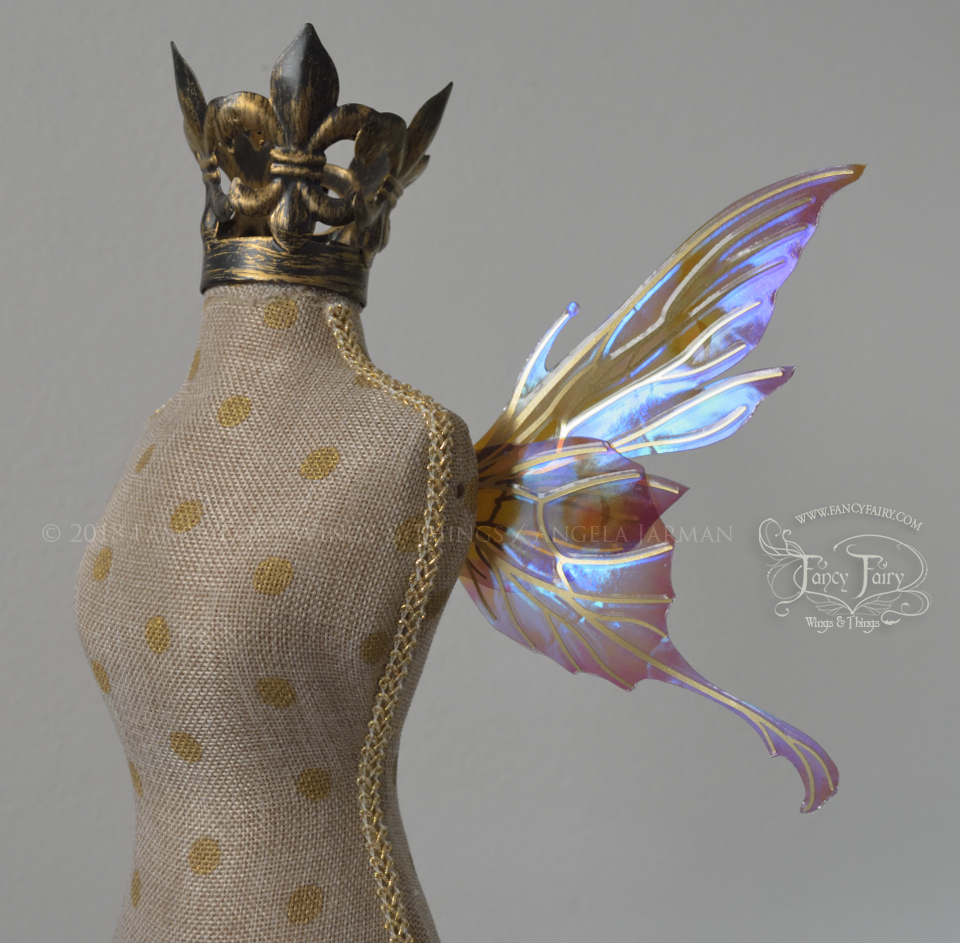 Morgana 5 inch Doll & Accessory Fairy Wings in Purple & Green with Brass Veins