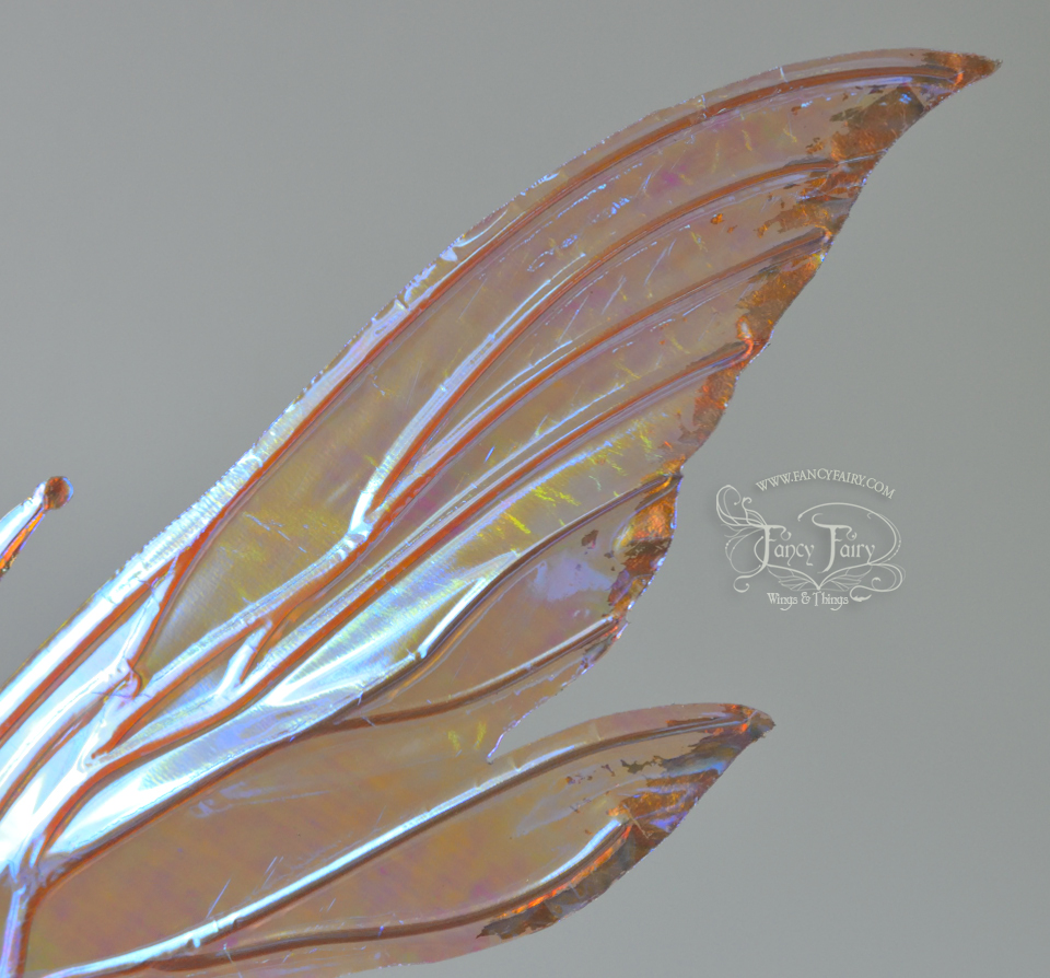 Morgana Iridescent Fairy Wings in Pastel Lilac with Gold Veins and Gold Leafing