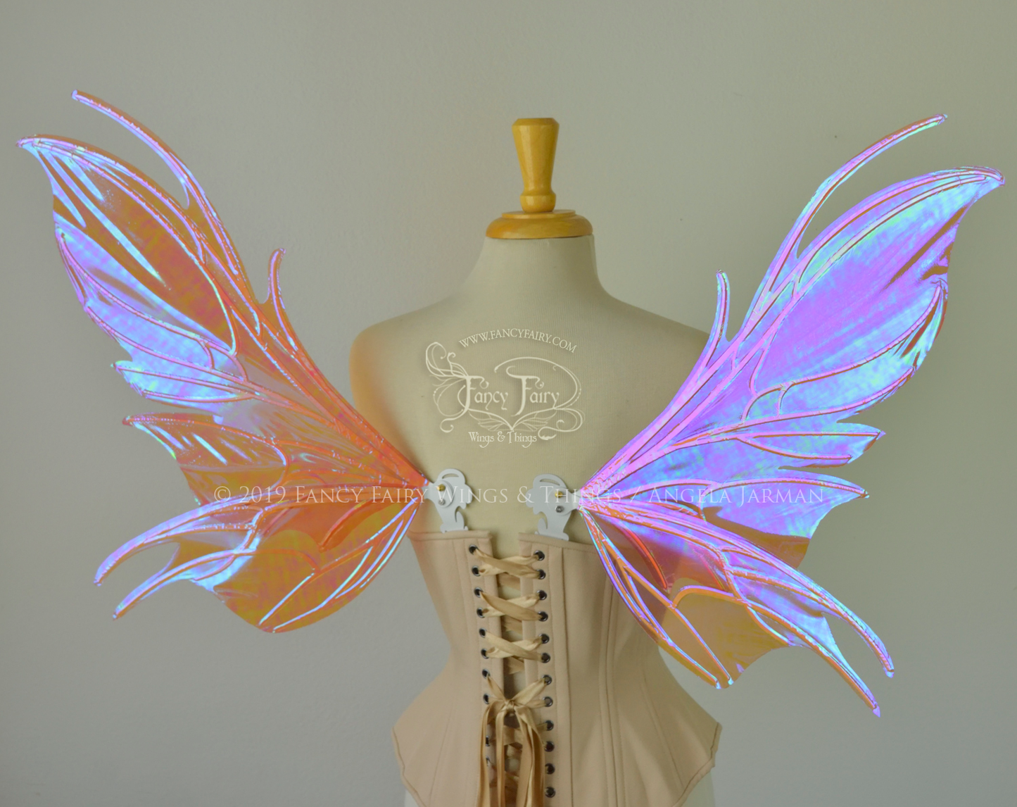 Nightshade Iridescent Convertible Iridescent Fairy Wings in Berry with Pearl veins