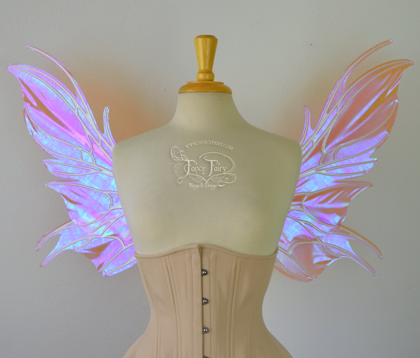 Nightshade Iridescent Convertible Iridescent Fairy Wings in Berry with Pearl veins