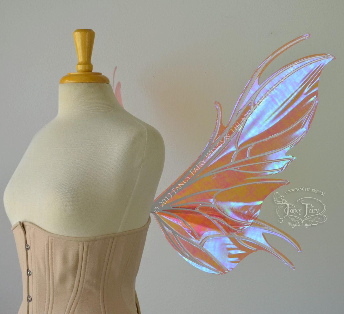 Nightshade Iridescent Convertible Iridescent Fairy Wings in Berry with Pearl veins